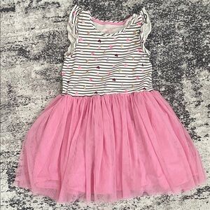 Isaac Mizrahi Pink and White Striped Kids Dress